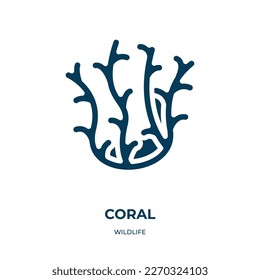 coral vector icon. coral, decoration, aquarium filled icons from flat wildlife concept. Isolated black glyph icon, vector illustration symbol element for web design and mobile apps