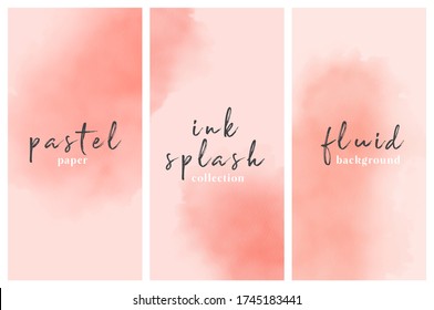 coral watercolor vertical banner set. eps 8