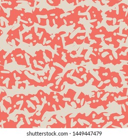 Coral and White tie dye seamless pattern.  Shibori seamless print. Watercolor hand drawn batik.  Handmade watercolour shirt tie dye pattern. Japan traditional tile. Burgundy and Beige shibori.