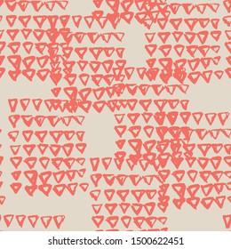 Coral and White tie dye seamless pattern.  Shibori seamless print. Watercolor hand drawn batik.  Handmade watercolour shirt tie dye pattern. Japan traditional tile. Crimson and Beige shibori.