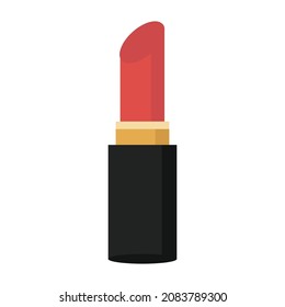 Coral-colored lipstick for use in cosmetics advertising. Vector isolated image for use as a clipart