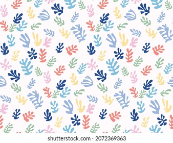 Corals. Hand Drawn Seamless Pattern. Vector Illustration For Printing, Fabric, Textile, Manufacturing, Wallpapers.