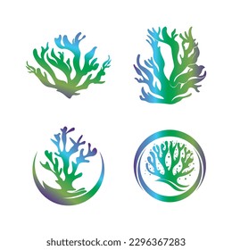 Logo-Design der Korallen und Symbolgrafik, Vektorgrafik
