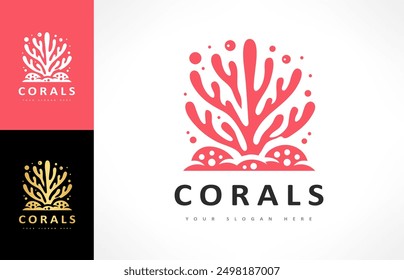 Corals logo. Underwater life vector.