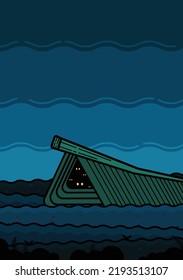 Corales hechos de ilustración de hoja de coco, diseño plano