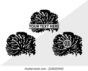 Corals Monogram Vector Illustration Silhouette svg