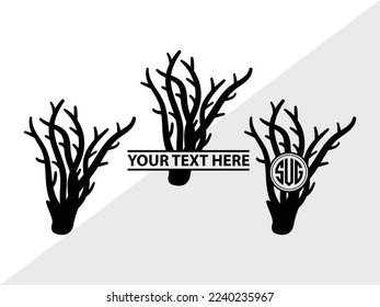 Corals Monogram Vector Illustration Silhouette svg