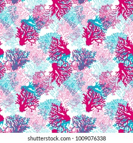 corals pattern colorful texture seamless vectop pattern