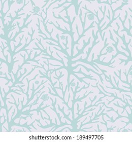 corals, seamless pattern, monochrome