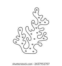 Corals. Vector illustration in doodle style. Isolated on white background