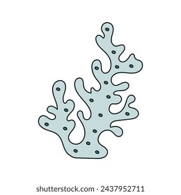 Corals. Vector illustration in doodle style. Isolated on white background