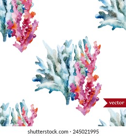 corals, watercolor, background