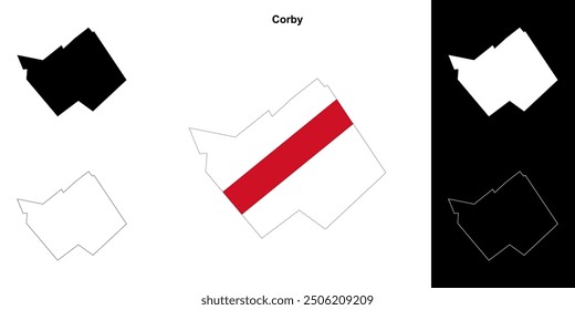 Corby blank outline map set