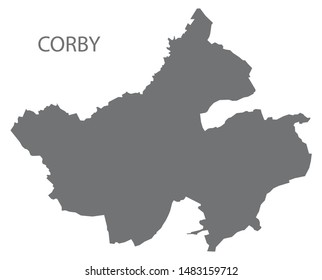 Corby grey district map of East Midlands England UK