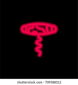 Corckscrew red glowing neon ui ux icon. Glowing sign logo vector