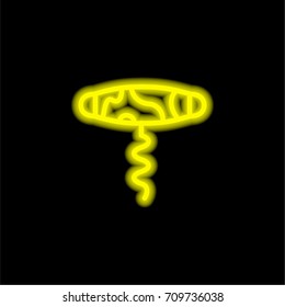Corckscrew yellow glowing neon ui ux icon. Glowing sign logo vector