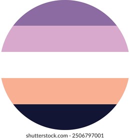 corcle shape with horizontal stripes color of biromantic flag colors. biromantic flag colors vector illustration.