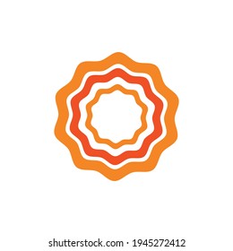 Marcado de borde ondulado y plantilla de icono de pegatina decorativa con lugar para el texto. elemento de diseño gráfico, aislado en fondo blanco, ilustración vectorial.