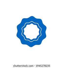 Marcado de borde ondulado y plantilla de icono de pegatina decorativa con lugar para el texto. elemento de diseño gráfico, aislado en fondo blanco, ilustración vectorial.