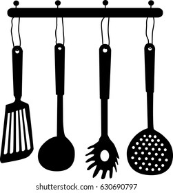 Cord bound kitchen utensils, pan lathe operator , noodle spoon, 