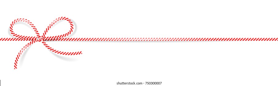 Cord bow red white isolated