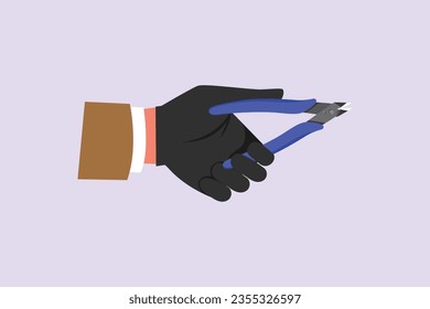 Cord cutting concept. Colored flat vector illustration isolated. 