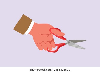 Cord cutting concept. Colored flat vector illustration isolated. 