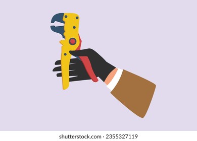 Cord cutting concept. Colored flat vector illustration isolated. 
