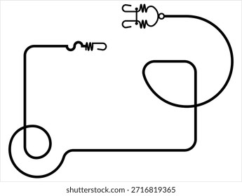 Cordón con el icono de los ganchos, cuerda elástica de nylon que ata con la ilustración del Arte vectorial del gancho