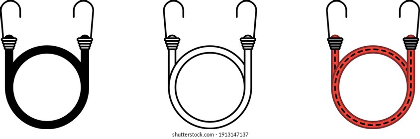 Cord with Hooks icon	 , vector illustration