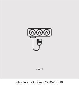 cord icon vector isolated on white background