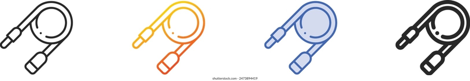 Icono del cordón.Diseño lineal delgado, degradado, trazo azul y estilo audaz aislado sobre fondo blanco