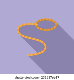 Cord lasso icon flat vector. Western rope. String twine