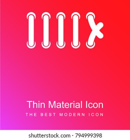 Cord of a shoe red and pink gradient material white icon minimal design