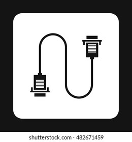 Cord VGA icon in simple style isolated on white background. Cable symbol vector illustration