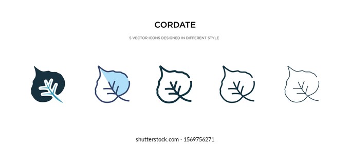 cordate icon in different style vector illustration. two colored and black cordate vector icons designed in filled, outline, line and stroke style can be used for web, mobile, ui