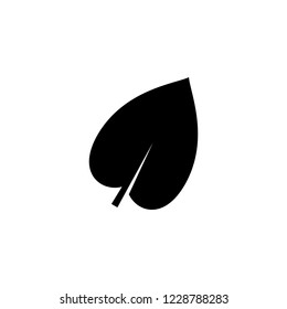 cordate leaf flat icon on transparent background