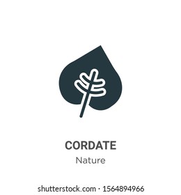 Cordate vector icon on white background. Flat vector cordate icon symbol sign from modern nature collection for mobile concept and web apps design.