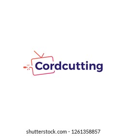 logotipo cordcutting tv cabo vetor ícone ilustração