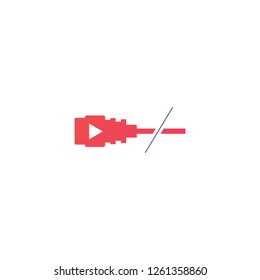 Cordcutting Logo Tv Cable Vector Icon Illustration