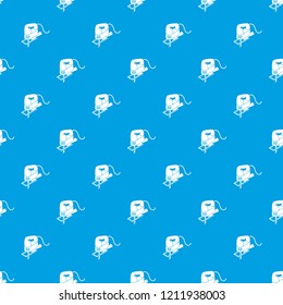 Corded jig saw pattern vector seamless blue repeat for any use