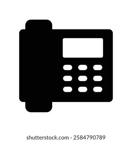 Corded telephone icon. Black Corded telephone icon on white background. Vector illustration