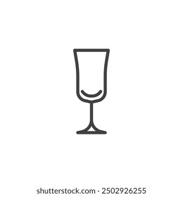 Cordial Glass line icon. linear style sign for mobile concept and web design. Stemmed cordial glass outline vector icon. Symbol, logo illustration. Vector graphics