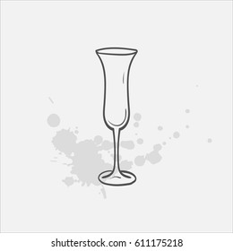 cordial glass vector sketch icon