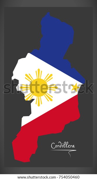 Cordillera Map Philippines Philippine National Flag Stock Vector ...