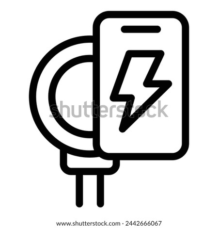 Cordless charger icon outline vector. Wireless device charging. Modern gadget portable energy adapter