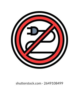 cordless color icon vector. cordless sign. isolated symbol illustration