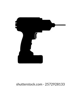 Cordless drill battery silhouette icon vector illustration design.