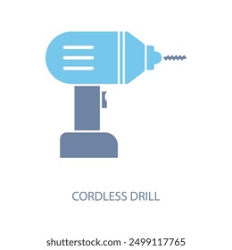 cordless drill concept line icon. Simple element illustration. cordless drill concept outline symbol design.