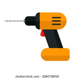 cordless drill flat clipart vector illustration